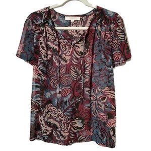 Loft floral semi sheer blouse